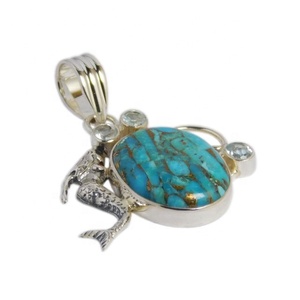 Colgante de piedras preciosas naturales, joyería de plata 925, colgantes de plata esterlina, fabricante y proveedor de joyería hecha a mano - Product Image 1