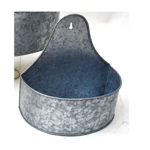 Metal Galvanized Wall Planter <b>Large</b> - Product Image 1