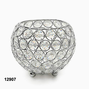 Soporte de luz de té con cuentas de cristal, forma de cuenco - Product Image 1