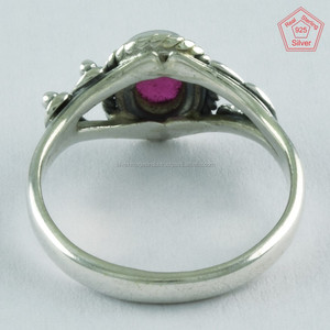 Último anillo de compromiso de Plata de Ley 925 hecho a mano para mujer con piedra de ágata rubí para bodas, fiestas y aniversarios - Product Image 4