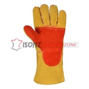 Gants de soudage au TIG/argon résistants à la chaleur ISONZ Leather Zone BBQ Oven, en cuir de vachette de 1,2 mm d'épaisseur, sans silicone, gants industriels - Product Image 4