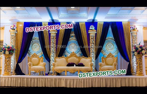 Indio tradicional boda escenario boda Jodha Akbar etapa con sillas tradicionales plenamente fibra de Rajasthani escenario - Product Image 5
