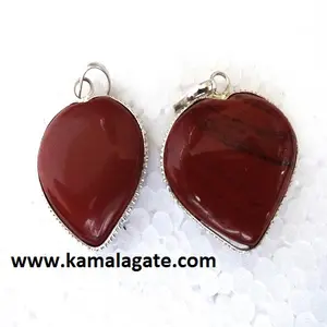 Jaspe Rouge Naturel Petits Coeurs Puffy Cadre pendentif cristal de guérison pendentifs en forme de coeur pendentif en cristal à vendre