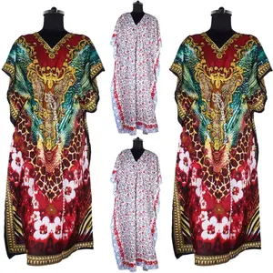 Nueva venta al por mayor sin mangas marroquí largo Kaftan 2025 vestido bloque de mano impreso Kaftan vestido de mujer ropa de noche Maxi vestido Kaftan - Product Image 1