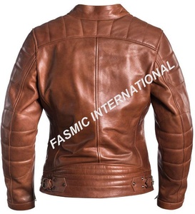 Chaqueta de cuero para mujer, color negro, 100% - Product Image 6