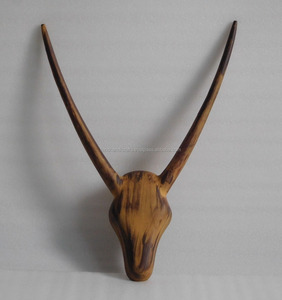 Décoration murale en forme de tête d'animal sculptée, pour la maison et les restaurants, qualité supérieure, fabriquée par un fabricant indien. - Product Image 4