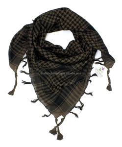 Craftshub Cotton Checkered <b>Square</b> <b>Scarf</b> Men Multifunctional All Seasons Desert <b>Scarf</b> with Tassels - Product Image 1