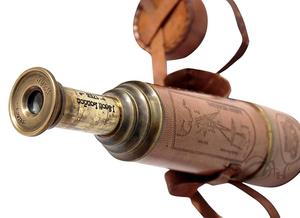 Calvin Handicraft Viking Telescope Collection Nautique Navire Capitaine Laiton avec Espion Verre et Étui en Cuir pour Cadeau - Product Image 3