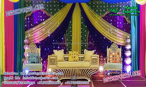 Sangeet-sofá de fondo bajo para escenario, conjunto de sofá musulmán, Walima, para boda, Majestic - Product Image 6