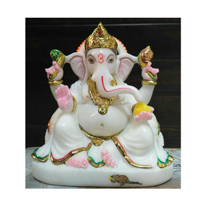 Estatua Decorativa de Ganpati en Mármol - Product Image 1