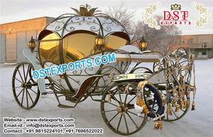 Charrette de Cendrillon en or blanc luxueuse, calèche à chevaux pour mariage anglais, chariots, calèche/charrette royale américaine de luxe - Product Image 6