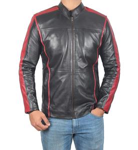 <b>Cafe</b> <b>Racer</b> Mens <b>Leather</b> <b>Jacket</b> - Black Lambskin Motorcycle <b>Leather</b> <b>Jackets</b> for Mens - Product Image 2