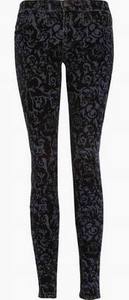 Pantalon en denim floqué pour femmes, pantalon floqué noir - Product Image 5