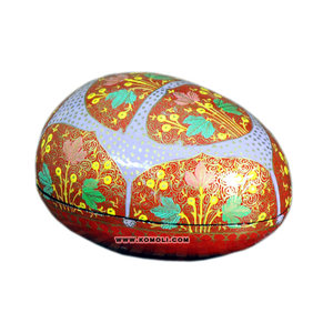 Pink Floral Easter Egg Shaped Jewelry <b>Box</b> with Symmetrical Design Handmade Decorative <b>Keepsake</b> Gift for Spring & Easter - Product Image 3