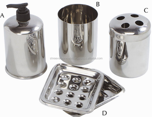 Porte-shampooing moderne en acier inoxydable monté sur coin pour hôtels et salles de bains - Product Image 3