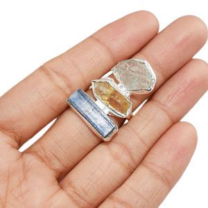 Jolies bagues en argent Sterling 925 de forme brute, vente en gros de bijoux en argent - Product Image 4