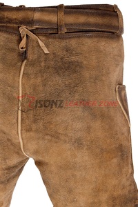 Hommes décontracté mode haute Trachten Lederhosen Lederhosen Lederjacke allemand bavarois Oktoberfest lourd coton pli froissé grande taille - Product Image 2