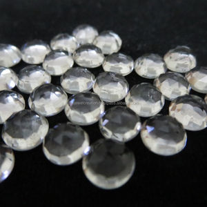 5mm Cristal Naturel Quartz Rose Cut Rond Calibré Taille Lâche Cabochons Dos Plat Pierres Précieuses De Fabricant Fournisseurs En Ligne - Product Image 1