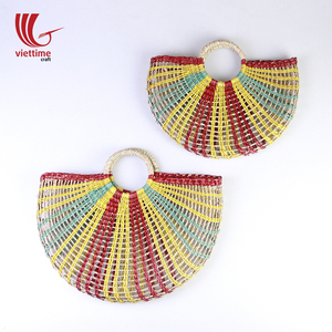 Bolso de paja tejido a mano para mujer, bolsa de playa, de mano para verano, venta al por mayor - Product Image 4