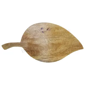 סיטונאי ספק של טבעי מנגו עץ אטרקטיבי עלה צורת כלי מטבח קרש חיתוך על ידי הודי יצרנית וספקית