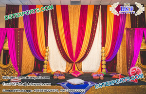 Brillante Mehandi escenario telón de fondo cortinas real indio boda escenario telón de fondo cortinas indio boda telón de fondo cortinas Australia - Product Image 5