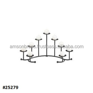 Set of 2 <b>Candle</b> <b>Holder</b> with Decorative <b>Black</b> Stand Wrought Iron <b>Candle</b> <b>Holder</b> Classic Design <b>Candle</b> Stand - Product Image 5