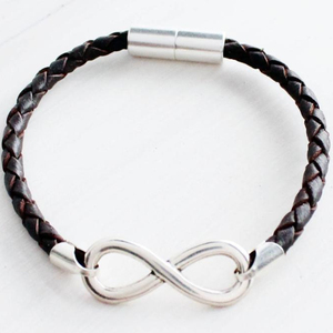 <b>Infinity</b> braided leather <b>bracelet</b> for men - Product Image 1