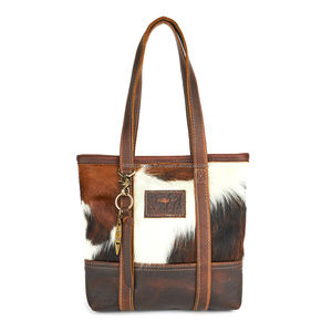 Hair on Hide Monederos Bolsos de hombro de cuero genuino para mujer Buena calidad Nuevo estilo Bolso de mano de cuero de vaca marrón Venta caliente Bolso - Product Image 1