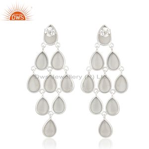 Pendientes de Plata de Ley 925 con Piedra Lunar Gris, Proveedor de Joyería de Diseño - Product Image 2