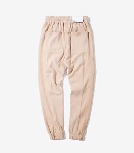 Pantalon de jogging unisexe en molleton léger, taille mi-haute, en coton et élasthanne, respirant, brodé, couleur unie - Product Image 5
