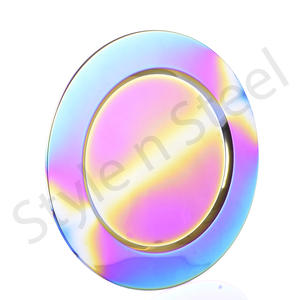 จานชาร์จสำหรับงานแต่งงาน,ชุดจานอาหารเย็นจานที่ชาร์จสแตนเลสหลายสี33ซม. - Product Image 1