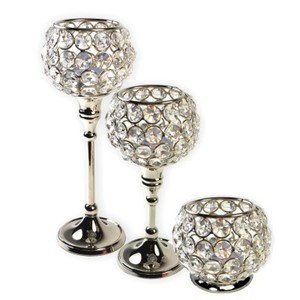 Soporte de luz de té de tallo largo de cristal para decoración de boda de oficina en casa - Product Image 6