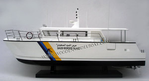 SAUDI BORDER COAST GUARD WOODEN MODEL BOAT_ WOODEN HANDICRAFT MODEL - Product Image 3