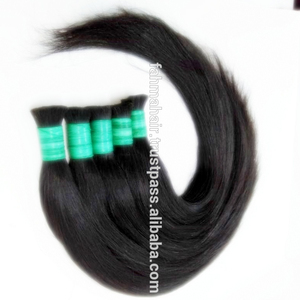 Cheveux humains Remy indiens purs, lisses, brillants, en vrac, naturels, raides, couleur naturelle - Product Image 1