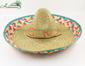 Natural mar hierba sombrero muriendo colorido personalizado estilo mexicano (sombrero de paja) - Product Image 1