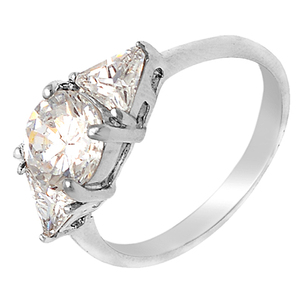 แหวนเพชร CZ ง่ามสวย925แหวนเจ้าหญิงเงินสเตอร์ลิงประดับแหวนแฟชั่นชุบเงินคลาสสิกสำหรับเป็นของขวัญแต่งงาน - Product Image 4