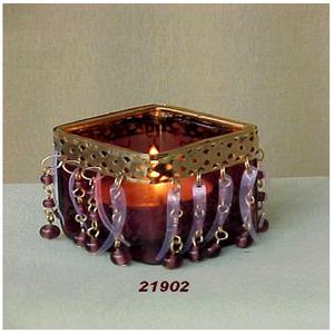 Votive décorative carrée en verre et laiton au prix de gros très bon marché de luxe en stock - Product Image 2