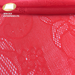 78% Nylon 22% Spandex Floral 4 Cách Căng Lưới Màu Đỏ Jacquard Vải Cho Áo Ngực Trang Trí - Product Image 4