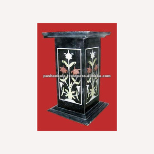 Intricate Inlaid <b>Work</b> Marble <b>Table</b> Stand - Product Image 1