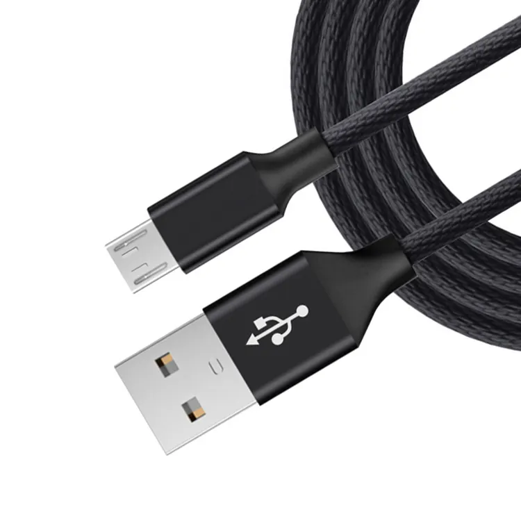 Micro USB Cable Long Nylon 6 Ft Braided Original Black Mobile Phone MP3 / MP4 Player