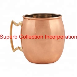 Taza de mula de Moscú de Metal personalizada de alta calidad Nuevo diseño dentro de níquel Venta caliente Cobre liso Ecológico Hecho a mano en la India - Product Image 2