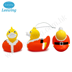 ¡Producto en oferta! Artículo de regalo de Festival decoración de árbol de Navidad para niños, vinilo de PVC de plástico seguro hecho a medida, adornos de Navidad de pato de goma - Product Image 3