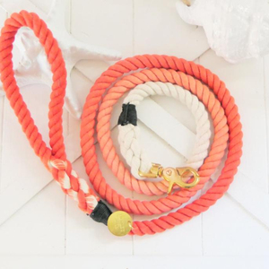 สายจูงสุนัขแบบทำมือ,สายจูงสุนัขสีแดงเข้มเชือกคอตตอน - Product Image 1