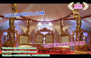 Muebles estéticos de boda india, conjunto de sofá de estilo Bollywood para decoración de escenario, sofá tallado de boda real - Product Image 2