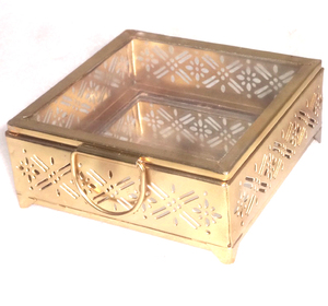 Verre décoratif avec cadre en métal boîte à bijoux pour le rangement des bijoux - Product Image 2