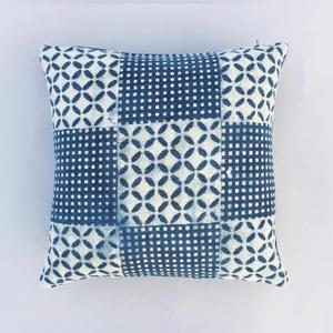 Jaipur <b>Blue</b> Print square Type Indigo Daabu Tufted Hand Dyed 45 X 45 CM <b>Cushion</b> <b>Cover</b> - Product Image 1