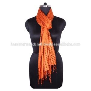 Hand <b>Knitted</b> Rayon Net <b>Scarf</b> for Girls SC0206 Hand <b>Knitted</b> Rayon Net Skinny Hand <b>Knitted</b> Rayon <b>Scarf</b> for Girls - Product Image 3
