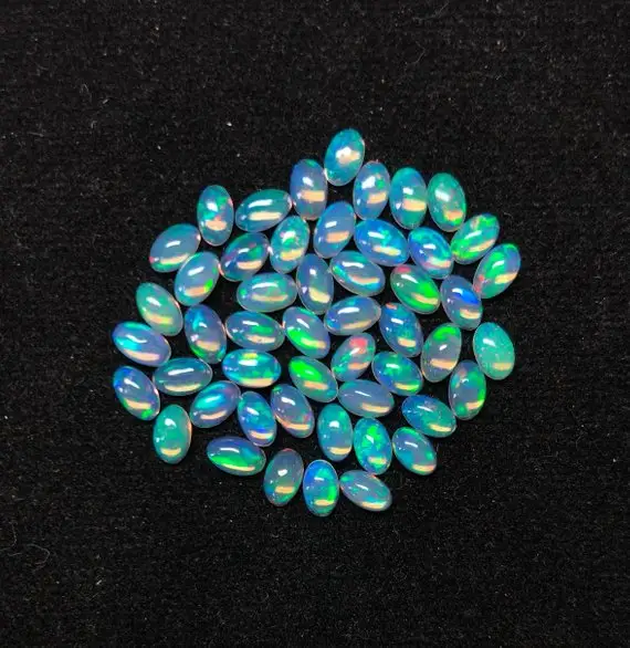 Oval Cabochon Natur feuer Äthiopischer Opal Edelstein Lose 3x5mm Schmuck herstellung Stein natürliche Farbe Vivaaz Edelsteine Niedriger Preis