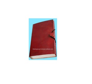 Cuaderno de Cuero Vintage Rojo Liso Hecho a Mano al por Mayor con Cierre Elástico - Product Image 1