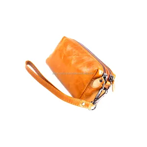 Leder Kosmetik tasche mit Reiß verschluss/stilvolle Schmink taschen/Make-up Taschen Organizer